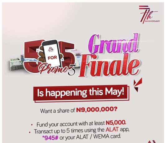 Wema Bank 5 For 5 Promo Season 3 Grand Finale Set To Hold In Lagos Wema Bank 5 For 5 Promo Season 3 Grand Finale Set To Hold In Lagos